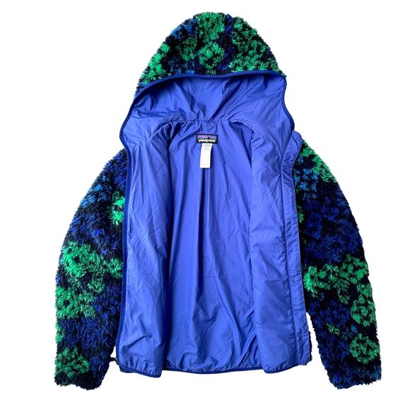 Patagonia Retro-X Hooded Cardigan Jacket, 1/2” Pile Fleece, Size S, Green Blue - Picture 2 of 14